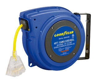 Goodyear Plastic Spring Driven Cord Reel With 40' Length 125V Cord